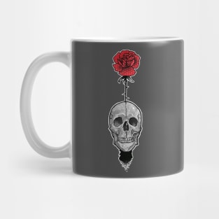 will you accept this rose? skull with red rose Mug